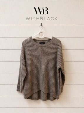 WITHBLACK Taupe Open Knit Sweater Size S